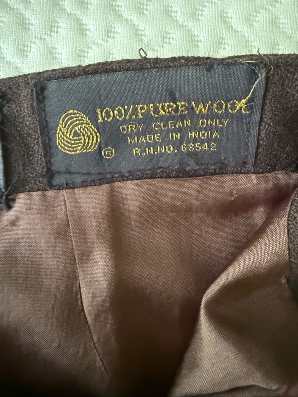 Women’s Classic Brown Skirt 100% Wool - Picture 4 of 4